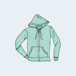 Hoodie med dragkedja